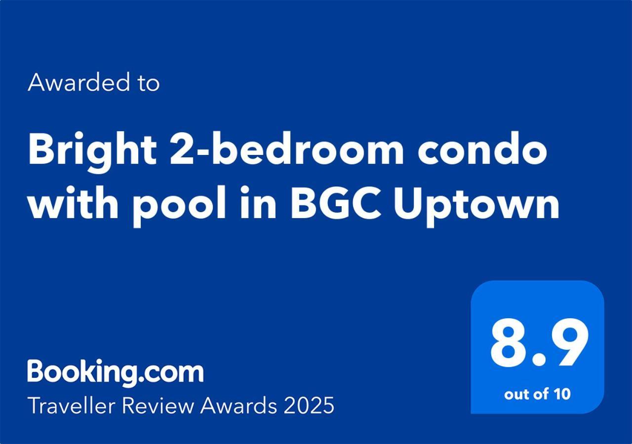 Bright 2-Bedroom Condo With Pool In Bgc Uptown Манила Экстерьер фото